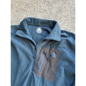 Eddie Bauer First Ascent Fleece Jacket Mens Larger 1/4 Zip Pullover Blue